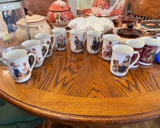 Norman Rockwell 8 cup set