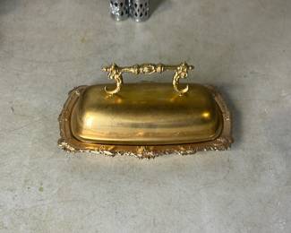 brass butter dish