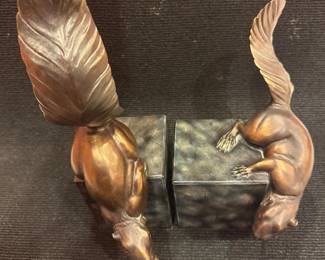 Vintage Metal Squirrel Bookends	