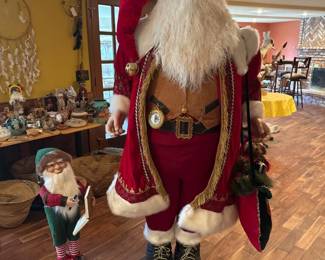 Life Size Santa and Mechanical Elf
