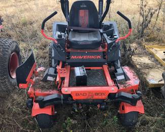 Bad Boy Maverick Zero Turn Lawnmower Not running, Been sitting exposed to the elements for a long period of time.This item is being sold from where it sits in Tennessee. As is, where is. Must be picked up on site in Tennessee, location is an hour north of Memphis. All transport & pick up is the responsibility of the buyer.