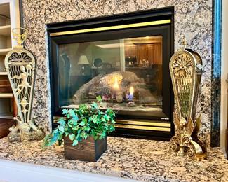 Brass fireplace fan/screens