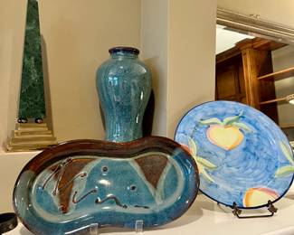 vases and decorative plates

