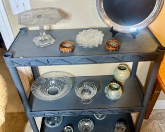 various glass and pottery