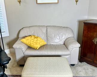 Italian leather loveseat