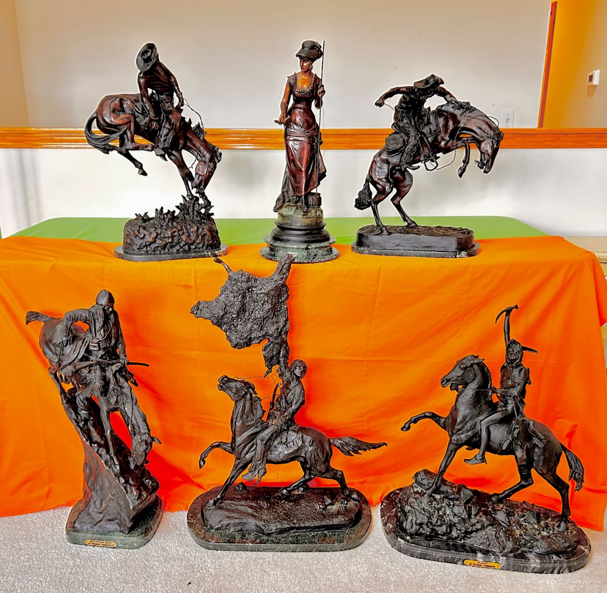 Very nice collection of large Frederick Remington bronze statues!