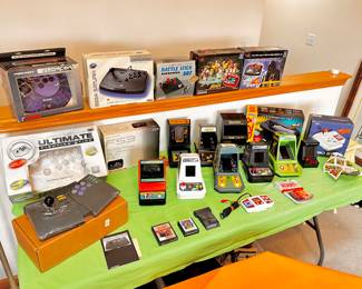 Large collection of vintage video game consoles, cartridges, etc...Nintendo, Sega, Coleco, Atari, PlayStation, etc