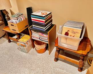 LPs, sheet music, music books, etc