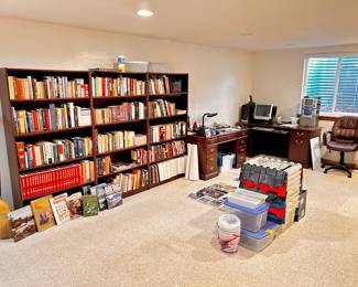 Large selection of books!  Lots of theology/Christian/counseling related books, plus novels, research/reference coffee table, etc