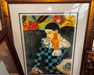 "Harlequin Leaning on His Elbow" by Pablo Picasso.  This is a Limited Edition numbered print, exclusively commissioned for the Picasso Collection.