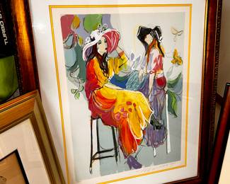 "Les Coquettes II" by Isaac Maimon, hand signed and numbered serigraph print