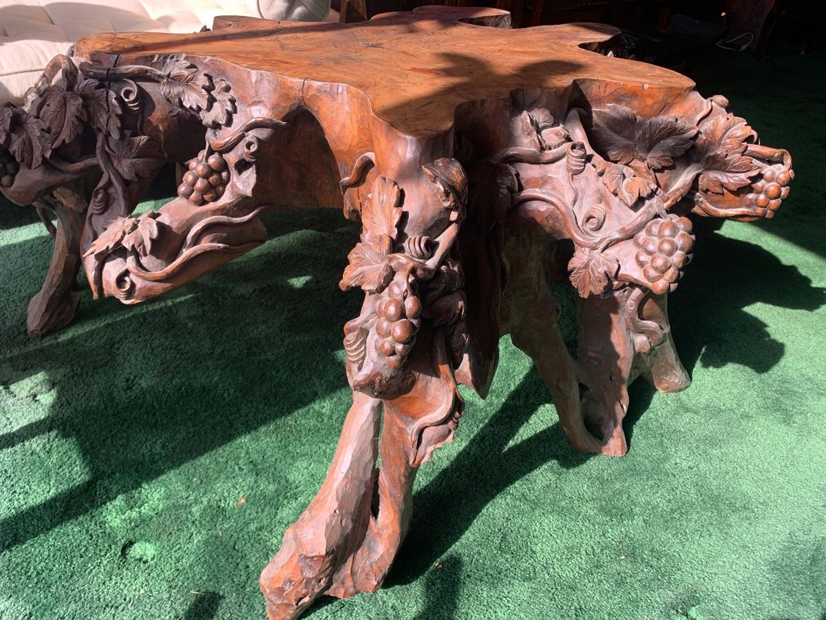Vintage Chinese Walnut Rootwood Coffee Table
