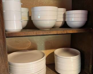 Set of Crate and Barrel White Vintage Dinnerware