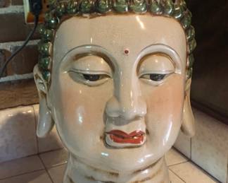 Old Chinese Underglaze Red Porcelain Buddhism Kwan-yin Bust