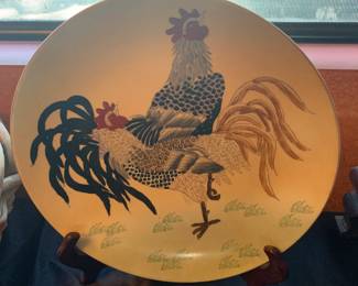 Vintage Toyo, Macau. Two Roosters.