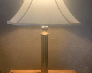 Pair of Bombay Company Brass Column Table Lamps