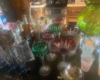 Waterford Cut Glass Wine Glasses and Martini Glasses