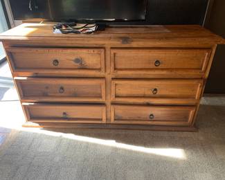 Solid Pine Six Drawer Dresser