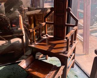 Vintage Chinese Wooden Armchair