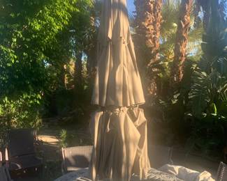 Oversized Market Umbrella and Iron Stand