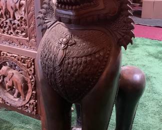 Large Bronze Temple Dogs - Early 20th Century, a Pair