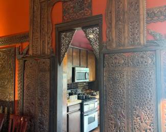 Ornate Teak Panels and Entry Arch
