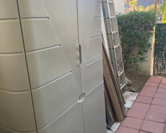 One of Two Rubbermaid Outdoor Storage Containers