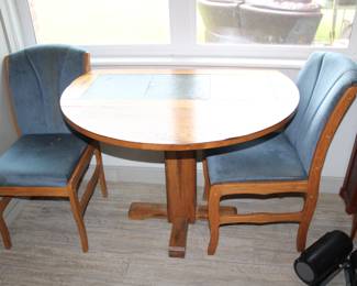small drip-leaf breakfast table and two chairs