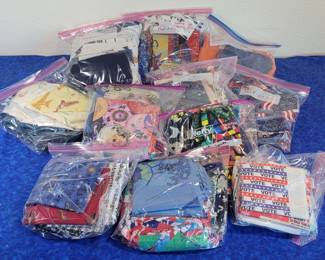 Assorted fabrics by theme, various lengths.