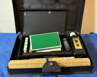 Calligraphy set with ink, ink stone, brushes, etc.