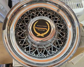 4 Vintage American Racing Wheels with Wire Inserts