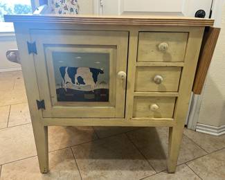 Double sided butcher block cabinet