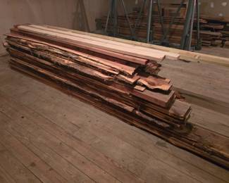 Rough cut cedar planks