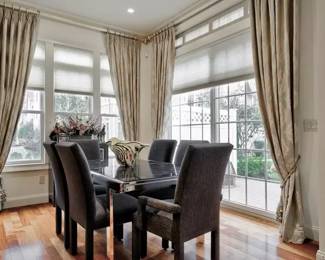 CONTEMPORARY MODERN EXPANDABLE DINING TABLE WITH PARSON STYLES SIDE CHAIRS