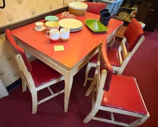 Vintage Enamel Top Kitchen Set