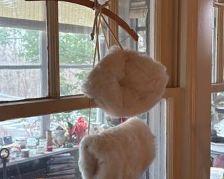 Rabbit Fur Muff & Bonnet