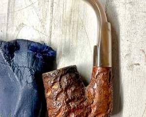 Vintage Caminetto KS 151 Business Briar Pipe w/ Pouch & Vintage Zippo Lighter Lot