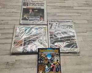 1998 Super Bowl XXXII Broncos Newspapers Lot w/ Rocky Mountain News USA Today & Game Program