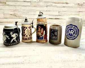 Vintage Drip Glaze Mini Vases & Wall Pocket Set German Pottery 511/3 USA