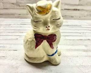 Vintage 1940's Shawnee Puss ’N Boots 10.5" Cat Cookie Jar USA Pottery Ceramic Kitty Canister w/ Lid