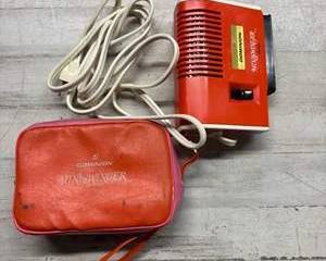 Vintage Mini Swinger Hair Dryer by Dominion – Retro Portable Travel Blow Dryer with Case