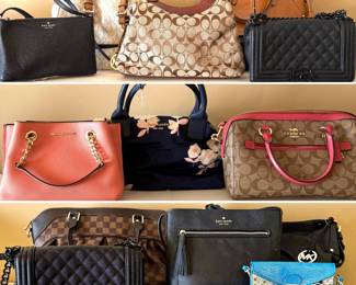 Brand new and gently used designer hand bags including Coach,  Louis Vuitton, Kate Spade, Michael Kors and MORE