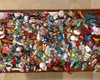 Vintage, hand-blown glass Christmas ornaments 