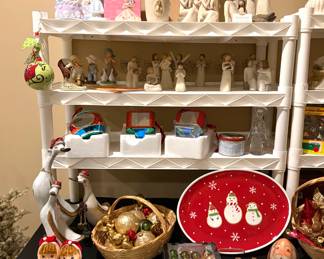  A collection of Willow Tree figurines, Precious Moments, and  Christopher Radko ornament set. 