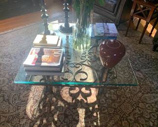 Glass and Iron Coffee Table ( 36 in x 48 in ) 