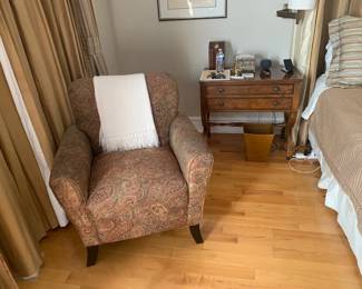 Pair of Nite Tables / Upholstered Chair 