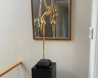 Wall Mirror Bronze, Behind a stretching dancer 