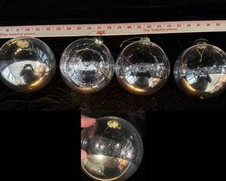 Christmas ornaments hand blown and hand painted.  Set of four.  From Fleur Detroit.  $20