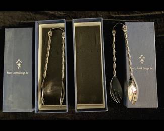 Mary Jurek Design polished tongs with box.  Two available. 10" long. Like New Cond $80 each