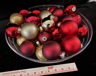 39 Christmas tree bulbs.  Glass. $10